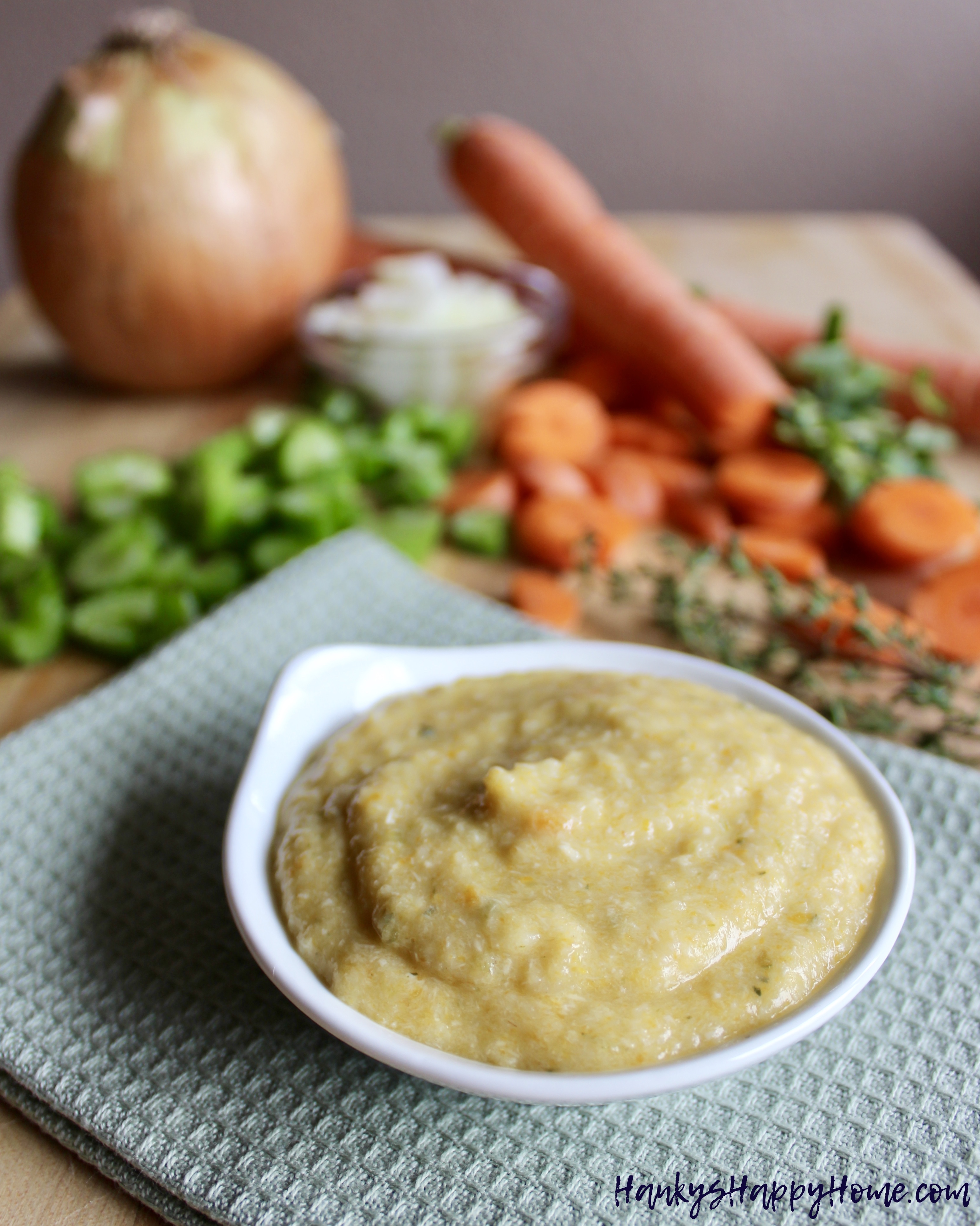 Homemade chicken noodle soup baby food makes a great finger food or puree!