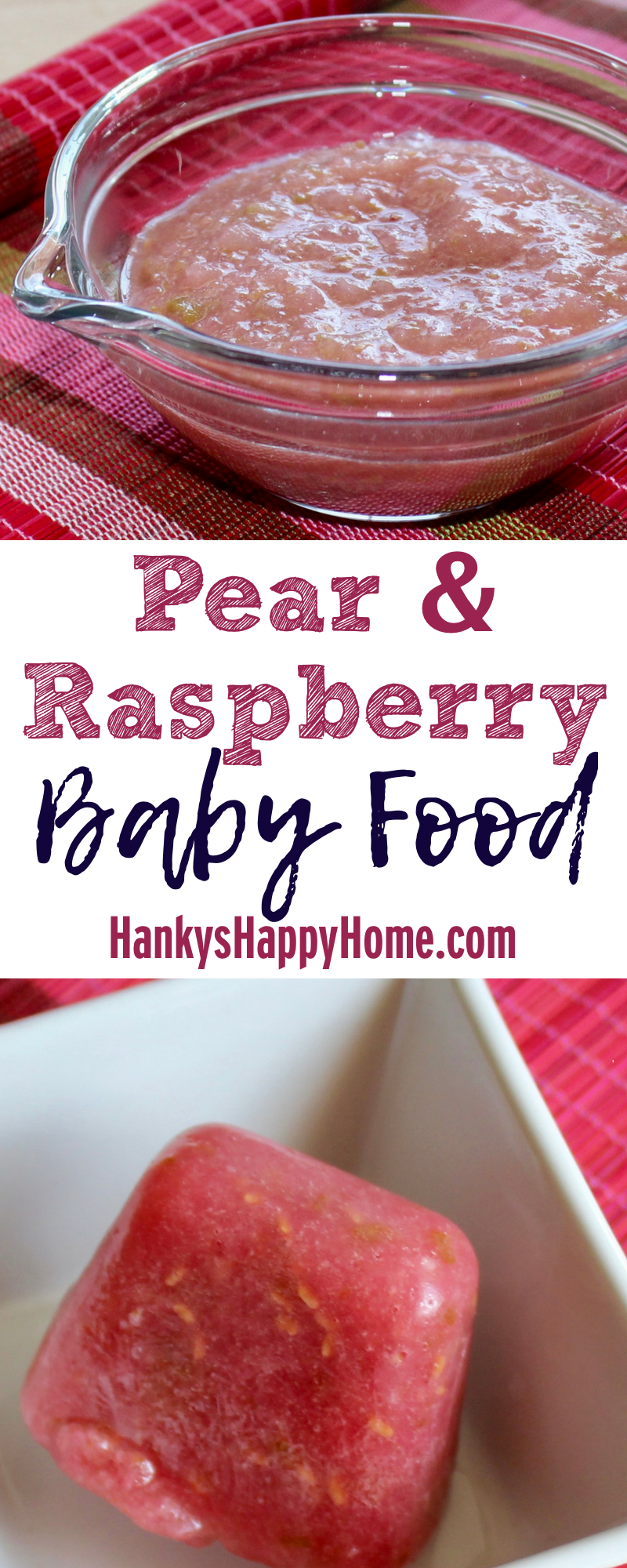 Pear & Raspberry Puree makes a flavorful baby food and is high in fiber, vitamin C, and potassium!