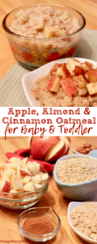 This Apple, Almond & Cinnamon Oatmeal is a delicious and nutritious start to your little's day!