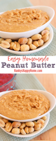 Homemade Peanut Butter is super easy and quick to make while allowing you to have full control over what's added.