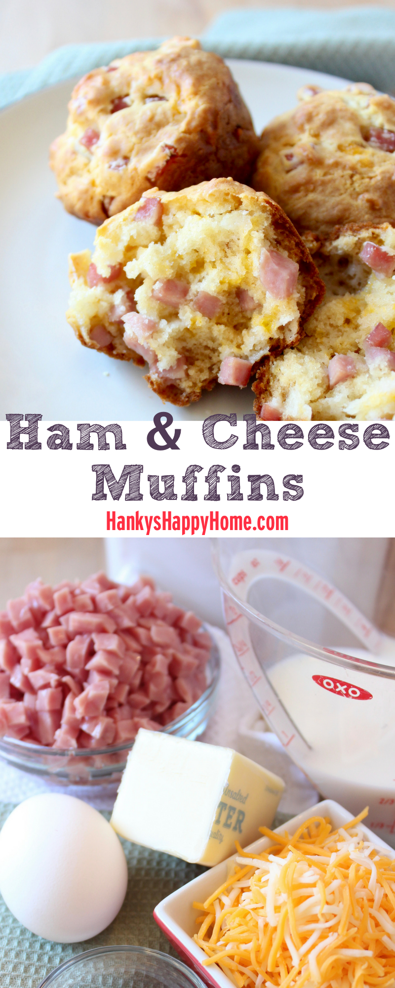These savory Ham & Cheese Muffins make a great breakfast or quick snack. Perfect for little hands and busy parents.